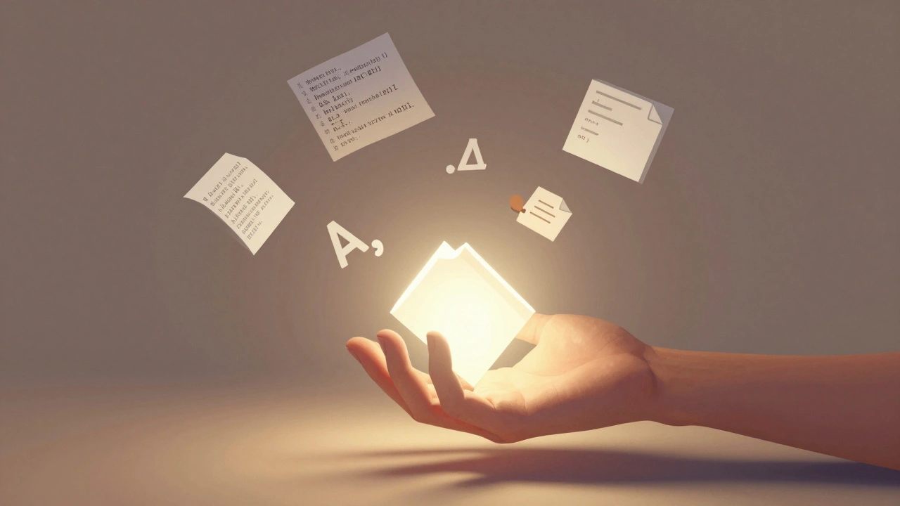 Hand unpacking a tuple as values swap places in mid-air with abstract Python objects.