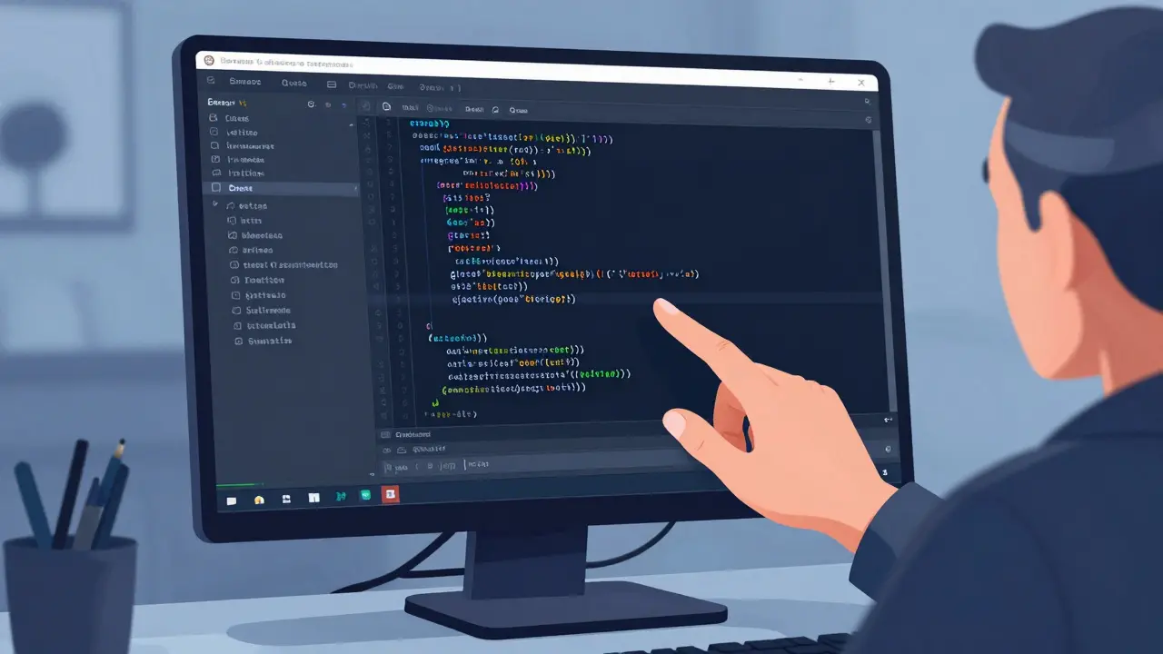 Senior developer using multi-cursor editing in VS Code to refactor code quickly.