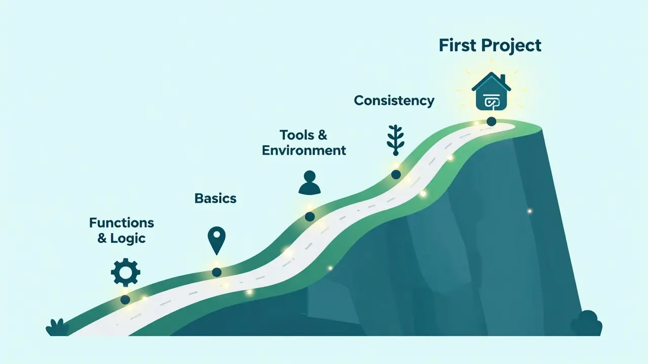 Illustration of a structured coding learning path
