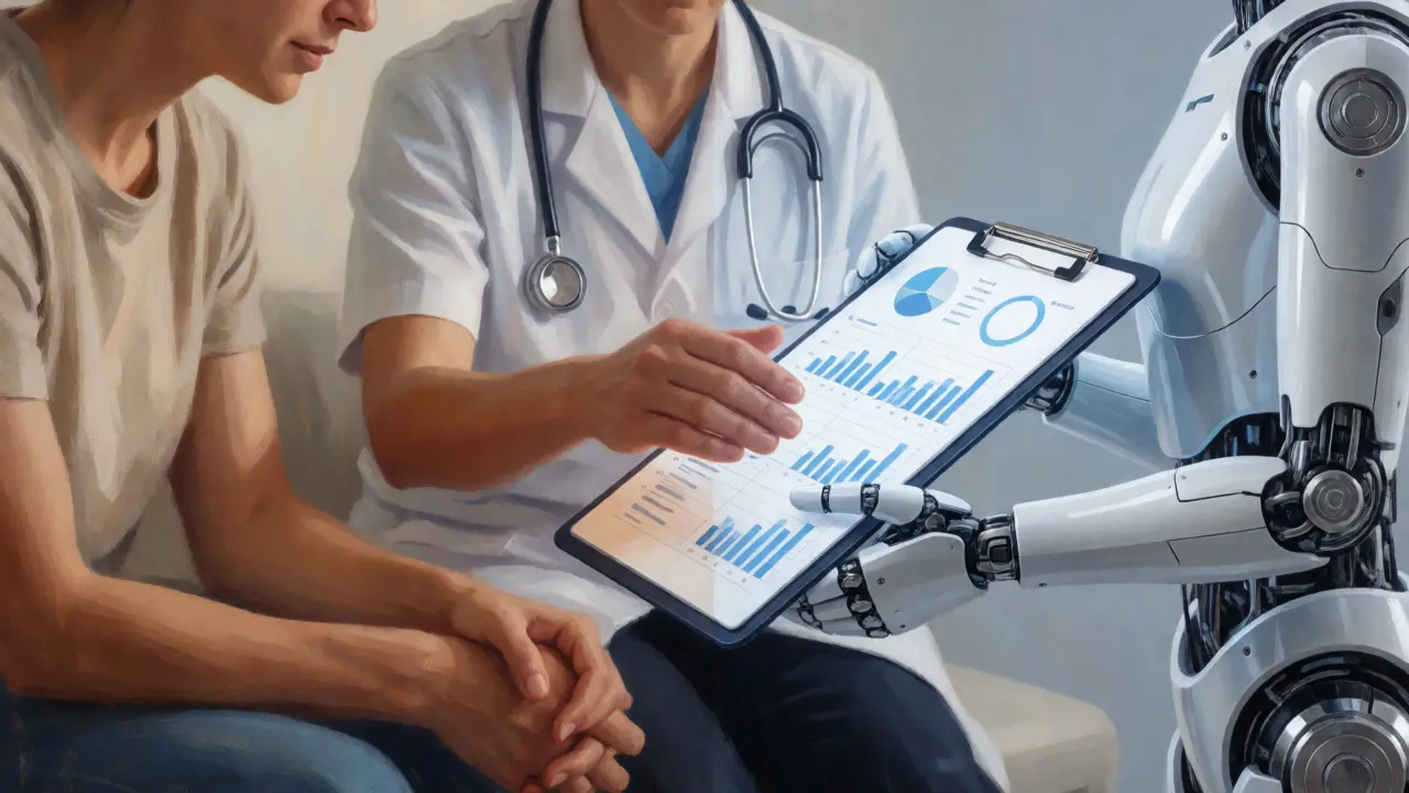 Hybrid mental health care combining human empathy and AI analytics